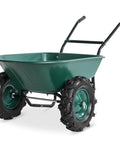 Heavy Duty Dual Wheel Wheelbarrow Garden Cart With 500 Pound Capacity Extra Large Wheels And Built In Stand For Yard Work Landscaping