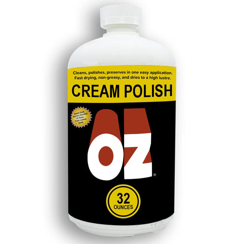 OZ Cream Polish One Quart For Cleaning And Polishing And Preserving Surfaces In One Easy Application Anti Static Dust Repellent bottle