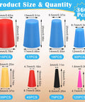 Pro Grade 360 Piece Silicone Rubber Tapered Plugs Set In Eight Sizes From One Sixteenth To Five Eighths Inch For Hole Sealing