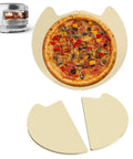 Backyard Pizza Stone Cordierite For Outdoor Ovens And Grills, Fits Solo Stove Pi Prime, showing pizza on two winged stones