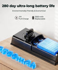 Video Smart Lock With Camera And Three In One Smart Deadbolt For Front Doors showing 2500 mAh battery on wooden surface.