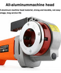 Heavy-Duty 2300W Electric Pipe Threader With Portable Design And Six Bsp Dies For Steel, Galvanized, And Water Pipes showing all-aluminum machine head.