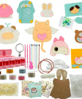 Beginner Sewing Kit For Kids With 9 Different Animal Charms, Easy Pre-Cut Fabric, Plastic Needle Tools, Clear Graphical Instructions