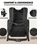 Back view of Military Style Dad Diaper Backpack With Changing Pad For Travel And Camping Trips Large Black Baby Bag