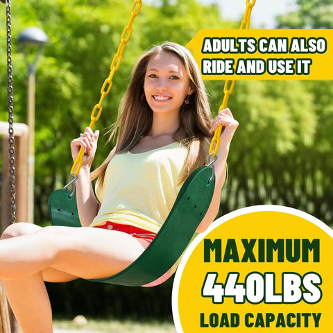 Two Pack Outdoor Swing Set For Kids And Adults With Hooks And Chains Included Durable EVA Seats Easy Assembly For Backyard Fun