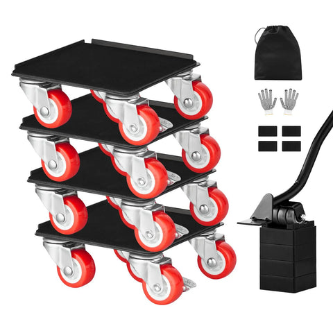 Heavy Duty Furniture Dolly With Five 360 Swivel Wheels, Carbon Steel Panel Lift Slider Set for appliances and furniture moves