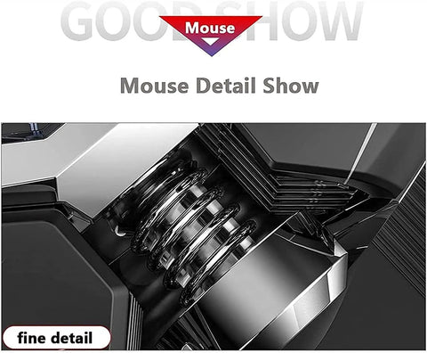 Close-up of mouse detail showcasing mechanical components for the Level Up Your Desk Setup With This Solid Usb Wired Gaming Keyboard And Mouse Combo Packed With Mechanical Feel Anti Ghost Keys And Sick Led Backlighting For Pc And Laptop Gaming Sessions.