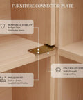Flat Furniture Connector Plates Pack 10 To 100 With Screws, Heavy Duty 3.15 By 1.5 Inch Cold Rolled Steel Brackets in cabinet corner