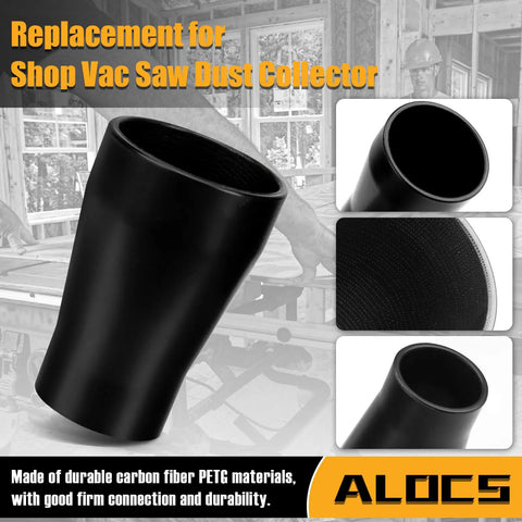 Table Saw Vacuum Adapter That Lets You Hookup The Two And A Half Inch Table Saw Outlet To A One And Seven Eighths Inch Shop Vac Hose