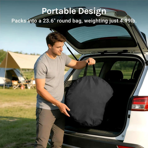 Easy Pop Up Shower Tent With Floor Portable Instant Changing Booth Privacy Bathroom For Beach Camping And Outdoor Use Vent Window Carry Bag Spacious 47x75 Inch Black Shelter packed in round carry bag