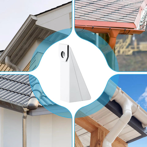 Heavy Duty 25 Pack Gutter Wedges For 5 Inch K Style Aluminum Gutters angled for roof and gutter alignment at various installations.