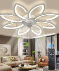 Bladeless Ceiling Fan With Lights, Slick Modern Low Profile Flush Mount, Dimmable LED Lighting, Remote Control in living room