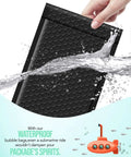 5x10 Inch Black Bubble Mailers Self Sealing Padded Envelopes showing waterproof design