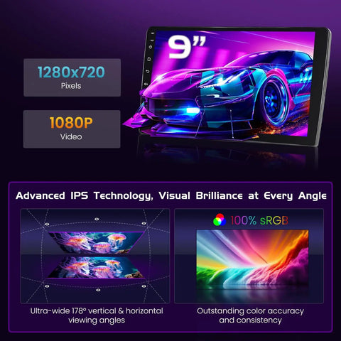 Bangin Android 15 Car Stereo With Wireless CarPlay And Android Auto For Subaru Impreza WRX 1280x720 9-inch IPS touchscreen