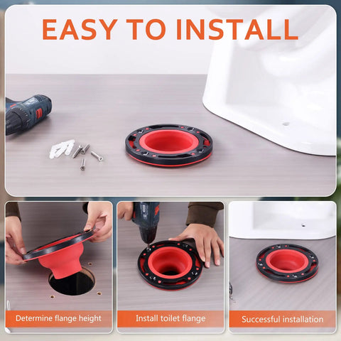 Universal Toilet Flange Repair Kit For 4 Inch And 5 Inch Drain Lines Including Special 3 Inch Connections, Easy Install