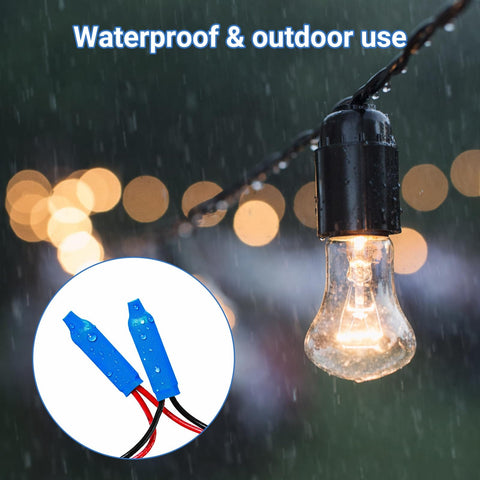 Blue Gel Filled Wire Splice Connectors 100Pcs Pack, Silicone Moisture Barrier, waterproof outdoor lighting setup with bulb