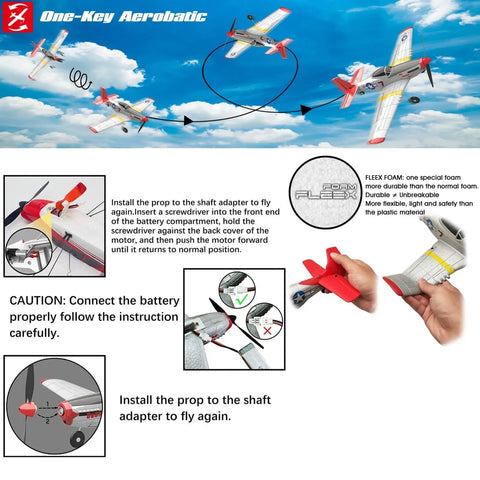 Remote Control Warbird Plane With Four Channel Flight For Outdoors Ready To Fly RTF One Key Aerobatic Control EPO assembly instructions
