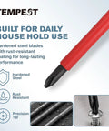 Top Shelf 7 Piece Insulated Screwdriver Set With 1000V Voltage Tester, showing hardened steel blades and precision tip.