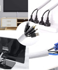 10 Ft 1/2 Inch Braided Cable Management Sleeve Cord Protector Self-Wrapping Split Wire Loom for TV, Computer, Home Theater