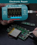 On The Go Handheld Digital Oscilloscope With 10MHz Bandwidth 48MSaS Sampling 2.8 Inch Color Display in use for repair