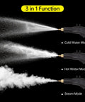 Beast 1800W High Pressure Handheld Steam Cleaner With 100C Steam Temperature, showing cold, hot water, and steam modes
