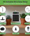 Components of Solar Powered Drip Irrigation System With USB C Dual Power No Fuss DIY Watering Kit for 10 Potted Plants