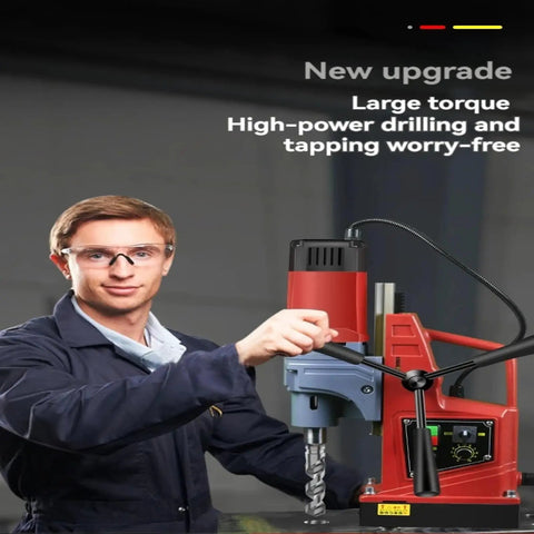 Heavy Duty Electric Mag Drill For Steel Structure With Powerful Magnetic Base Secure Drilling Machine For Industrial Engineering And Home Improvement Projects High Precision Ax13 Core Bit Holder Easy Setup in use with user