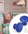 Fresh Royal Blue Metal Round Drawer Knobs 10 Pack For Kitchen Cabinets And Bedroom Dressers, shown in a colorful kids' room.