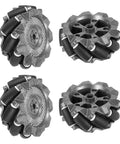 MECCANIXITY 66mm Mecanum wheel set with ABS rubber rollers, four black omnidirectional wheels