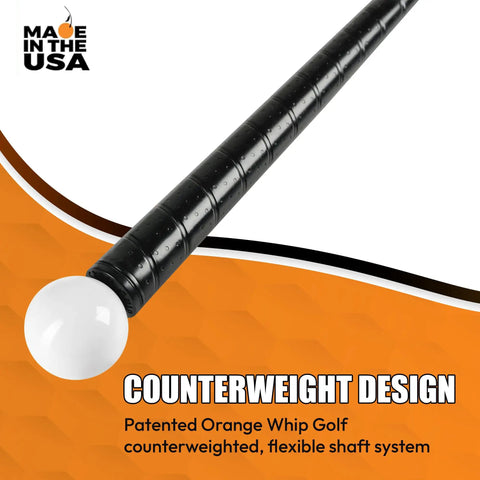 Lightspeed Golf Swing Speed Trainer 45 Inch Aid Patented USA Made Lightweight Practice Stick close-up with flexible shaft