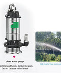 Heavy Duty Submersible Water Pump With 750 Watt Motor And 10 Meter Head for clean water drainage and irrigation.