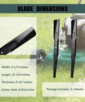 Beefy 42 Inch Deck High Lift Mower Blades Replacement 2 Pack For 942-04308, dimensions and specs displayed