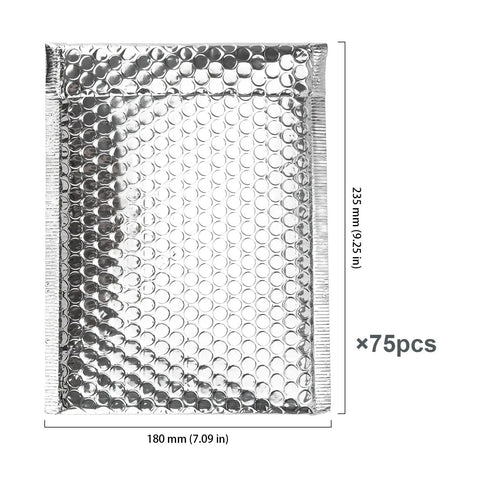 Metallic Bubble Mailers 75 Pack 6 By 9 Inch Padded Envelopes With Self Seal Foil Bags For Mailing Packing Shipping Pro Grade Cushioned Silver
