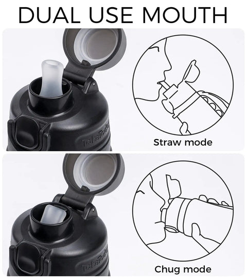 Collapsible 21oz Silicone Water Bottle With Straw Carry Strap Leakproof Screw Lid Wide Mouth BPA Free Travel Hydration Cup