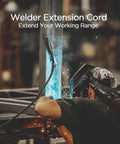 Heavy Duty 25 Foot 220V Welder Extension Cord 8 Gauge NEMA 6 50 Welding Lead With Lighted End For MIG TIG Machines in use
