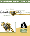 2 Ton Come Along Winch Puller With Double Rope And Two Hooks, Heavy Duty Hand Lever Pulley, Galvanized Steel Cable