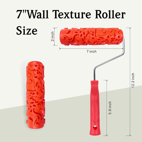 7 Inch Texture Roller For DIY Home Decor Create Bold Wall Furniture And Floor Patterns With Negative Imprinting Technique Using Durable Rubber Roller For Pattern Paint Projects And Quick High Impact Room Accent