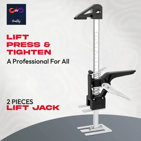 Two Pack 12 Inch Lever Tool Lifts Labor Saving Handle Set For Wall Tile Locator And Cabinet Lifting No Sweat Easy Grip Multifunctional Height Adjuster For Doors And Panels Heavy Duty Jack Holds Up To 330 Lbs