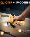 Cordless Electric Scissors With Smart Battery Display And LED Work Light, Rechargeable Box Cutter For Cardboard, 5 Speed Settings For Precise Cuts, Portable No Cord Power Tool For Packaging And Crafts cutting cardboard