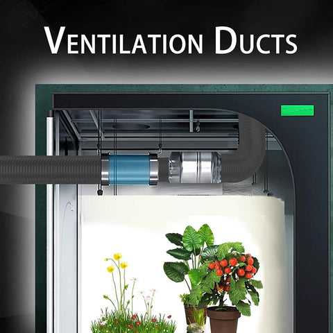 Ventilation setup using 4 Inch Flexible Dryer Vent Hose 3 Feet Long Insulated Air Ducting With PVC Aluminum Foil Easy Install