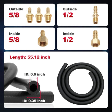 Low Pressure Drop Transmission Oil Cooler Kit For Heavy Duty Trucks Up To 40K GVW LPD47391 hose and fittings details