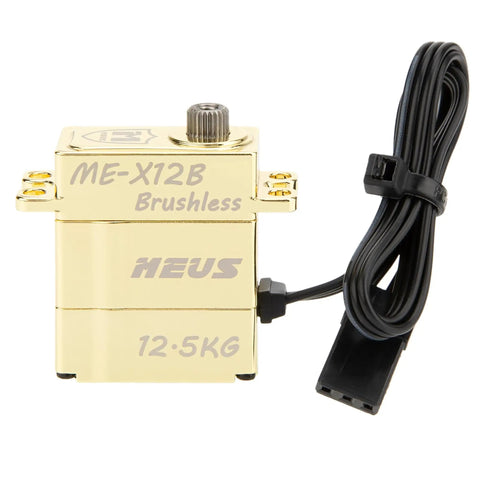 Ultra High Torque 12.5Kg RC Micro Servo with metal gears and brushless drive, model ME-X12B with attached power cable.
