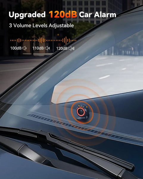120dB Cat Shaped Car Alarm With Motion Sensor And Red Flashing Light Wireless Remote Anti Theft Device For Cars Trucks SUVs And RVs USB Rechargeable Vehicle Security Alert Lights Upgrade Five Point Zero mounted on car windshield