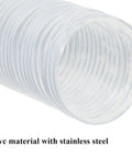 4 Inch 50 Ft Heavy PVC Dust Collection Hose With Clear Flexible PVC Fume Hose, Stainless Steel Wire Coil, Puncture Resistant Vacuum Fittings