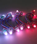WS2811 Individually Addressable RGB LED Pixel String 200 Pack 4 Inch Square 12mm Diffused DC 12V IP68 Waterproof 3 Pin JST