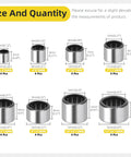 Needle Roller Bearing Kit Set, 32 Pieces In 8 Sizes, Drawn Cup Open End Bearings, Size Chart from 3x6.5x6mm to 12x16x10mm