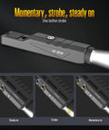 Beast 1600 Lumen Tactical Flashlight With Momentary On And Strobe Built In Rechargeable Battery 240 Meter Beam Distance