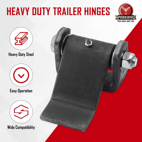 Heavy Duty Weld On Trailer Hinges Greaseable for Dump Truck Beds and Horse Trailers, 5-3/8 inch length, made of corrosion resistant steel.