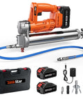 Electric Grease Gun With 10,000 PSI High Pressure, 4.6 Oz Per Minute Flow, Battery Powered With Two 4.0Ah Batteries And Charger