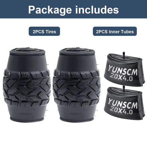 Heavy Duty 20x4 Fat E Bike Tires And Tubes Set For Electric Bikes And Mountain Bikes All Terrain High Performance 20x4 Tires With 32mm Schrader Tubes And Directional Tread Fits 20x4 E Bike MTB, 2 tires 2 tubes
